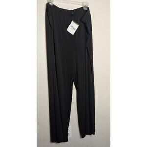 NEW Bob Mackie Black Wide Leg Pull On Pants 3X Petite 3XP Stretch Knit